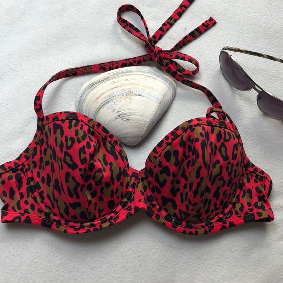 red cheetah print bikini